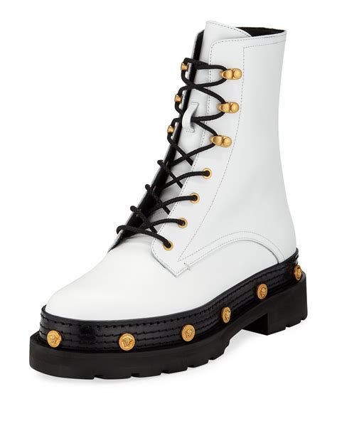 white versace astronaut boots|versace lace up boots.